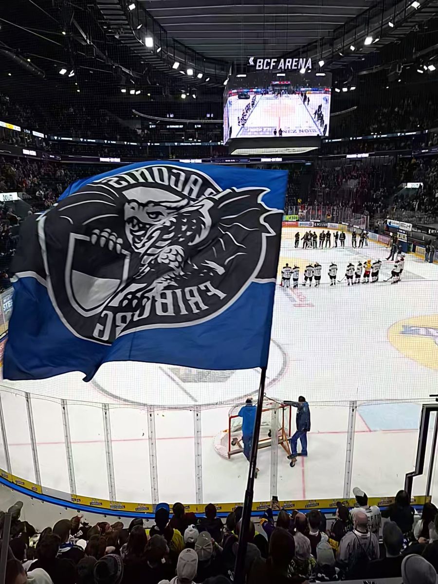 Draconis Flagge in der BCF Arena Fribourg